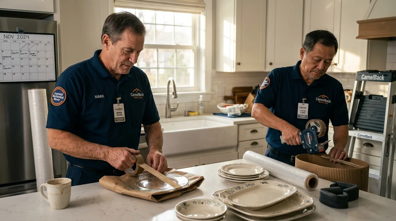 Professional crew packing kitchen dishware in Riverton, UT